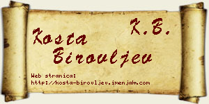 Kosta Birovljev vizit kartica